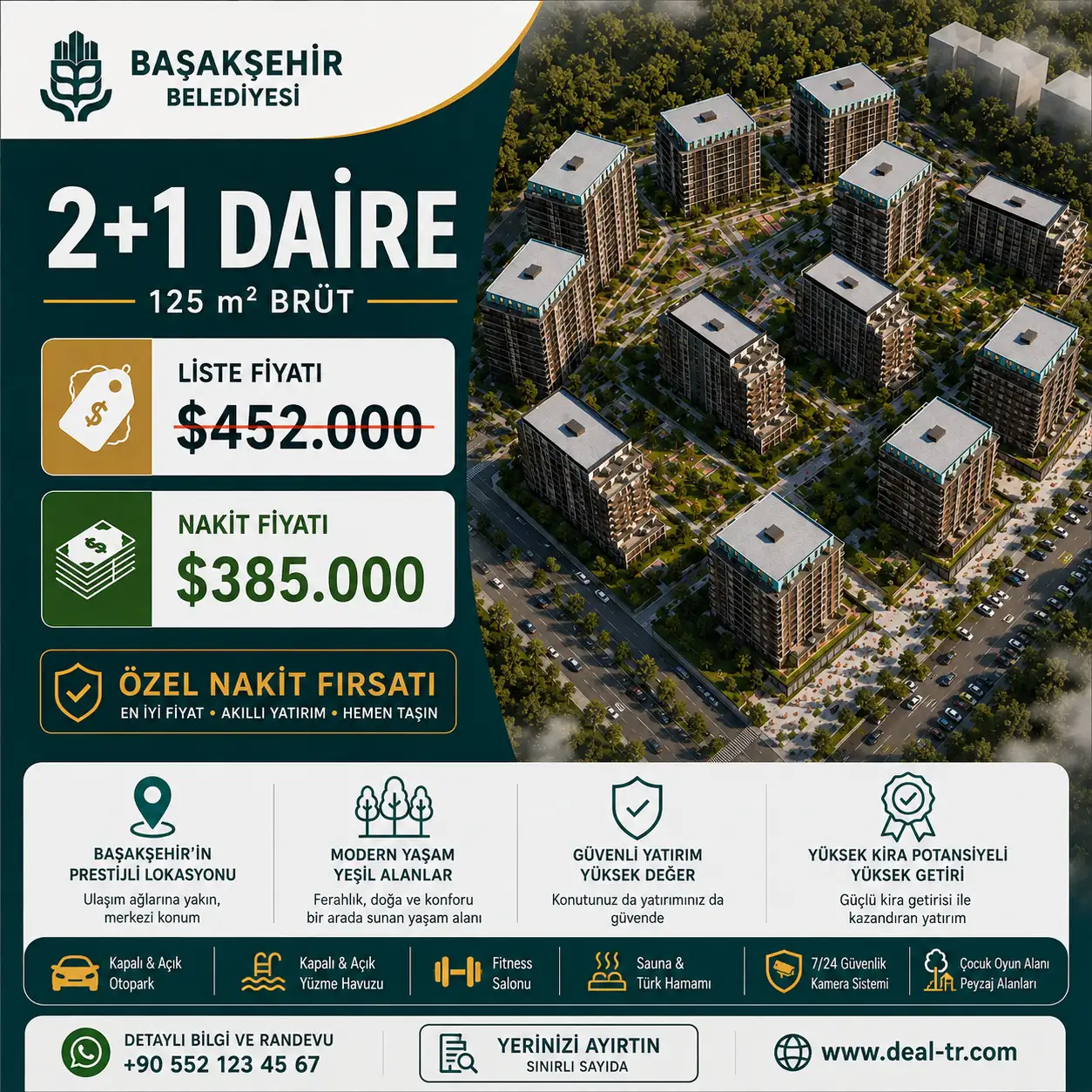 Özel Nakit Fırsatı | Başakşehir Belediyesi Projesinde 2+1 Satılık Daire